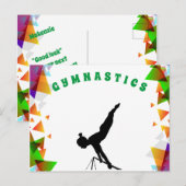 Gymnastiek Briefkaart voor meisjes die van Gymnast (Voorkant / Achterkant)