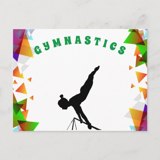 Gymnastiek Briefkaart voor meisjes die van Gymnast (Voorkant)