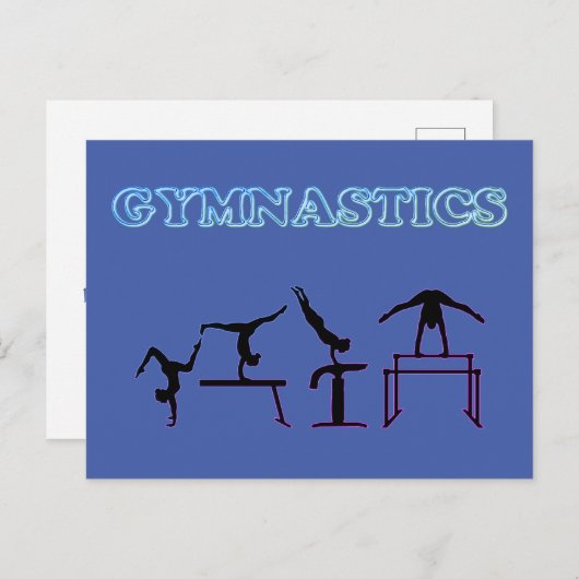 Gymnastiek Briefkaart voor meisjes die van Gymnast (Voorkant / Achterkant)