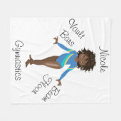 Gymnastiek Brunette, Bruin Eyes, Blauwe Leotard Fleece Deken (Voorkant (Horizontaal))