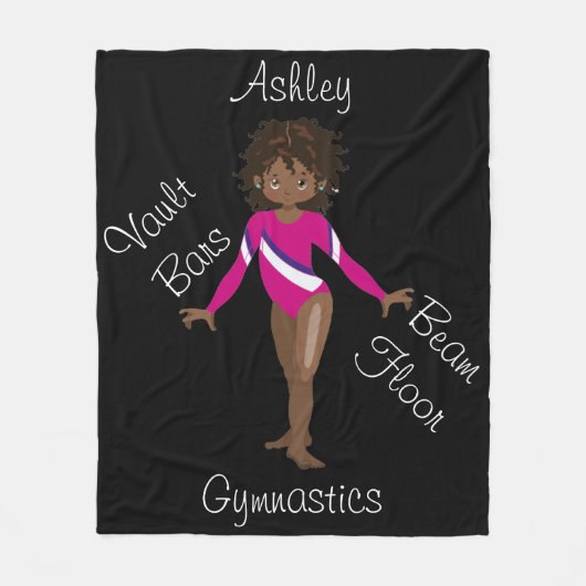 Gymnastiek Brunette, Bruin Eyes, Roze Leotard Fleece Deken (Voorkant)