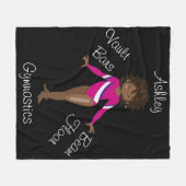 Gymnastiek Brunette, Bruin Eyes, Roze Leotard Fleece Deken (Voorkant (Horizontaal))