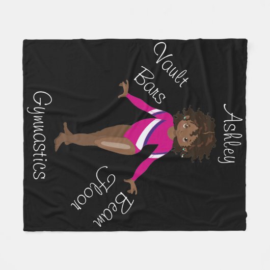 Gymnastiek Brunette, Bruin Eyes, Roze Leotard Fleece Deken (Voorkant (Horizontaal))
