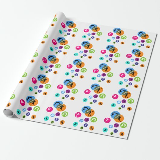 Gymnastiek Bubble Cadeaupapier (Uitgerold)