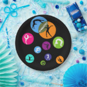 Gymnastiek Bubble Papieren Bordje (Feest)