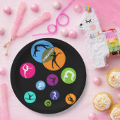 Gymnastiek Bubble Papieren Bordje (Feest)