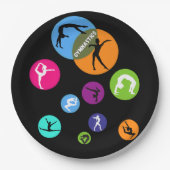 Gymnastiek Bubble Papieren Bordje (Voorkant)