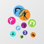 Gymnastiek Bubble Raamsticker (Vel)