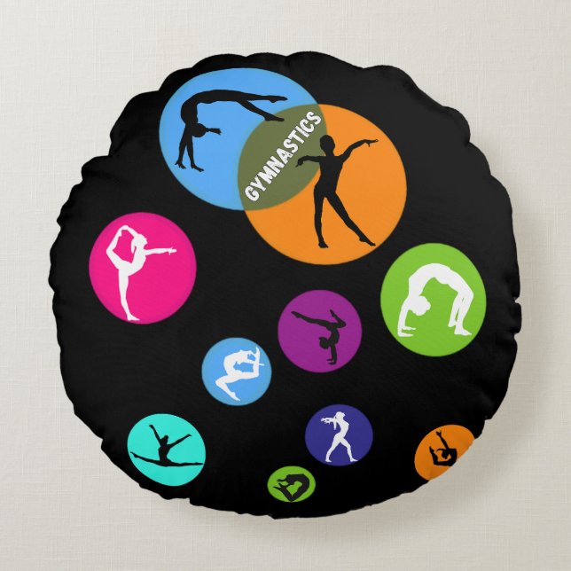 Gymnastiek Bubble Rond Kussen (Voorkant)