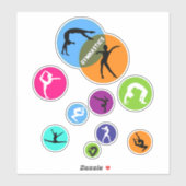 Gymnastiek Bubble Sticker (Vel)