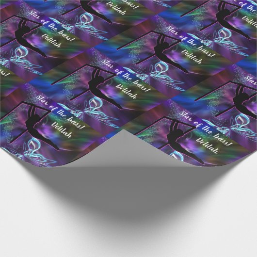 Gymnastiek Butterfly Star van de Bars Personalized Cadeaupapier (Hoek)