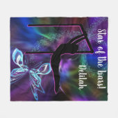 Gymnastiek Butterfly Star van de Bars Personalized Fleece Deken (Voorkant (Horizontaal))