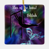 Gymnastiek Butterfly Star van de Bars Personalized Keramisch Ornament (Voorkant)