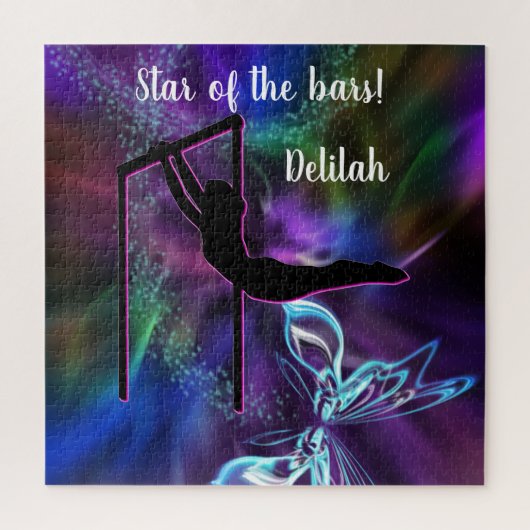 Gymnastiek Butterfly Star van de Bars Personalized Legpuzzel (Verticaal)