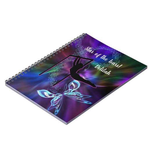 Gymnastiek Butterfly Star van de Bars Personalized Notitieboek (Linkerzijde)