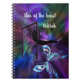 Gymnastiek Butterfly Star van de Bars Personalized Notitieboek (Voorkant)