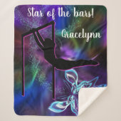 Gymnastiek Butterfly Star van de Bars Personalized Sherpa Deken (Voorkant)