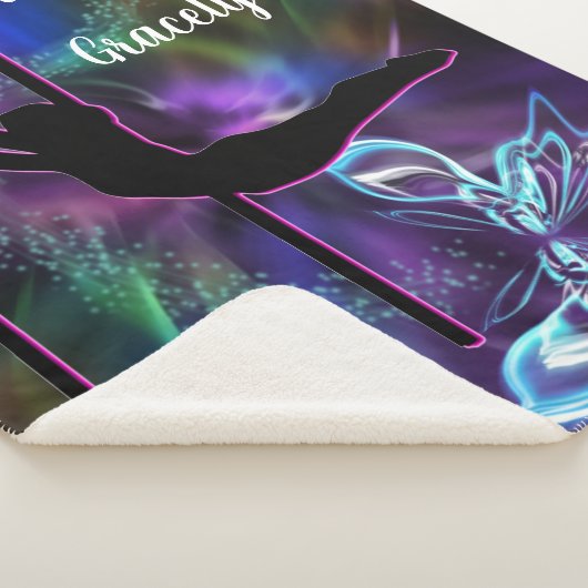 Gymnastiek Butterfly Star van de Bars Personalized Sherpa Deken (3/4)