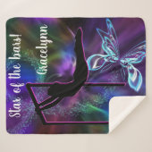 Gymnastiek Butterfly Star van de Bars Personalized Sherpa Deken (Voorkant (horizontaal))