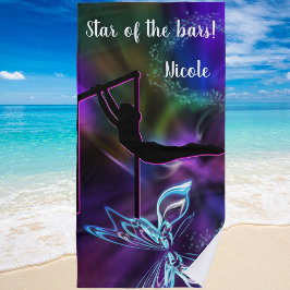 Gymnastiek Butterfly Star van de Bars Personalized Strandlaken