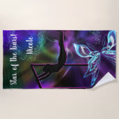 Gymnastiek Butterfly Star van de Bars Personalized Strandlaken (Voorkant)