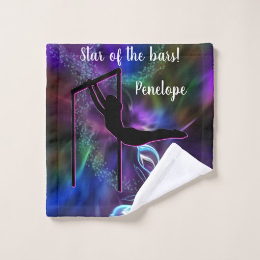 Gymnastiek Butterfly Star van de Bars Personalized Washandje (Wasdoekje)