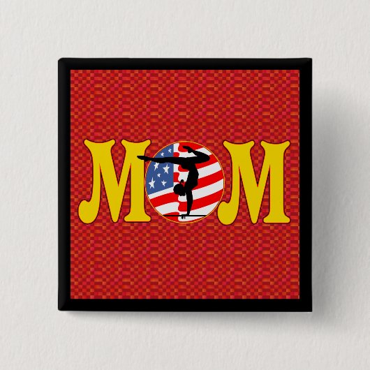 Gymnastiek Buttonnen Vierkante Button 5,1 Cm (Voorkant)