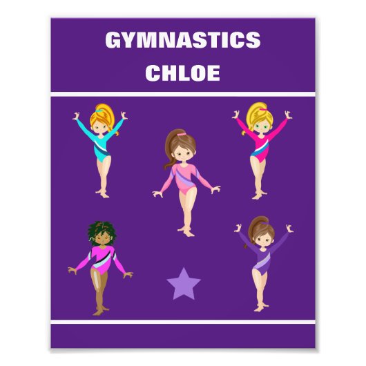 GYMNASTIEK CADEAU MET 5 GYMNASTEN GEPERSONALISEERD FOTO AFDRUK (Voorkant)