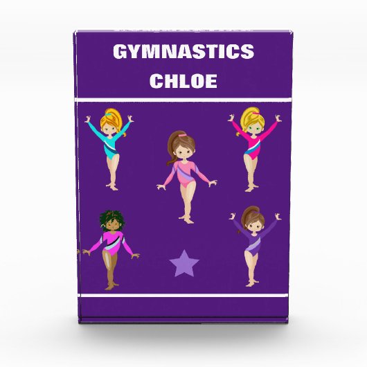 GYMNASTIEK CADEAU MET 5 GYMNASTEN GEPERSONALISEERD FOTOBLOKKEN (Voorkant)