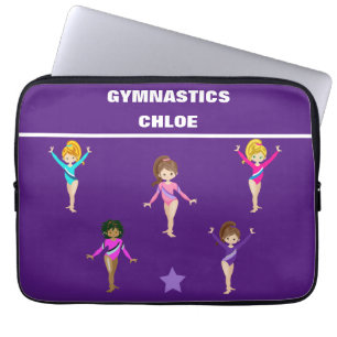 GYMNASTIEK CADEAU MET 5 GYMNASTEN GEPERSONALISEERD LAPTOP SLEEVE