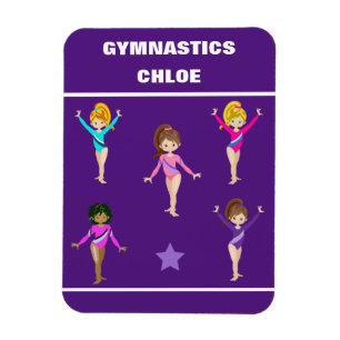 GYMNASTIEK CADEAU MET 5 GYMNASTEN GEPERSONALISEERD MAGNEET