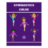 GYMNASTIEK CADEAU MET 5 GYMNASTEN GEPERSONALISEERD PERFECT POSTER (Voorkant)