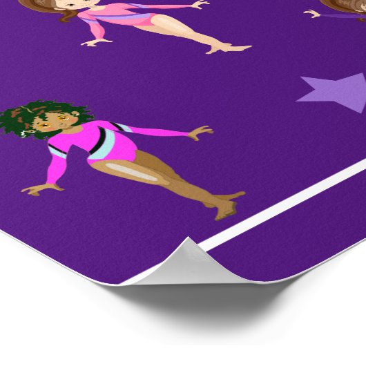 GYMNASTIEK CADEAU MET 5 GYMNASTEN GEPERSONALISEERD POSTER (Hoek)