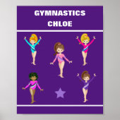 GYMNASTIEK CADEAU MET 5 GYMNASTEN GEPERSONALISEERD POSTER (Voorkant)