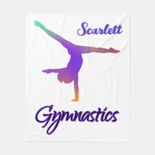 Gymnastiek Cartwheel Roze Paarse Gepersonaliseerd Fleece Deken