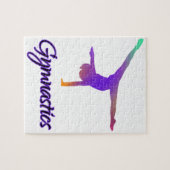 Gymnastiek Cartwheel Roze Paarse Ombre Gradiënt Legpuzzel (Horizontaal)