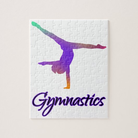 Gymnastiek Cartwheel Roze Paarse Ombre Gradiënt Legpuzzel (Verticaal)