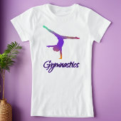 Gymnastiek Cartwheel Roze Paarse Ombre Gradiënt T-shirt