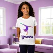 Gymnastiek Cartwheel Roze Paarse Ombre Gradiënt T-shirt