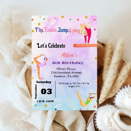 Gymnastiek Cartwheels meisje verjaardagsfeest Kaart