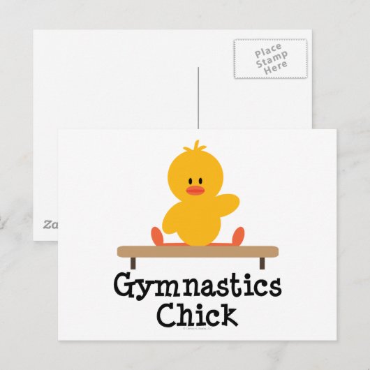 Gymnastiek Chick Briefkaart (Voorkant / Achterkant)