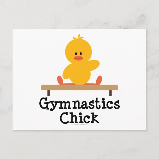 Gymnastiek Chick Briefkaart (Voorkant)