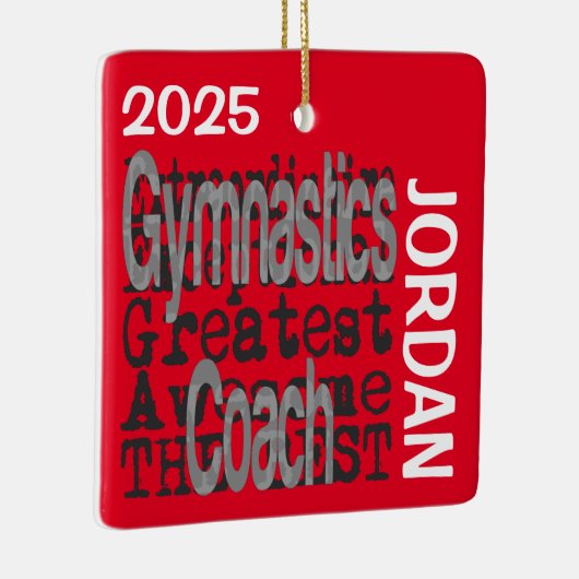 Gymnastiek Coach Extraordinaire CUSTOM Keramisch Ornament (Rechts)