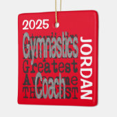 Gymnastiek Coach Extraordinaire CUSTOM Keramisch Ornament (Links)