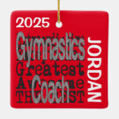 Gymnastiek Coach Extraordinaire CUSTOM Keramisch Ornament (Achterkant)