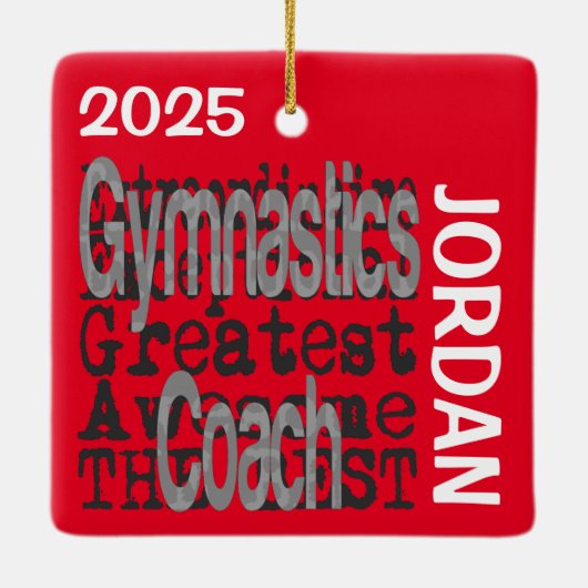 Gymnastiek Coach Extraordinaire CUSTOM Keramisch Ornament (Achterkant)