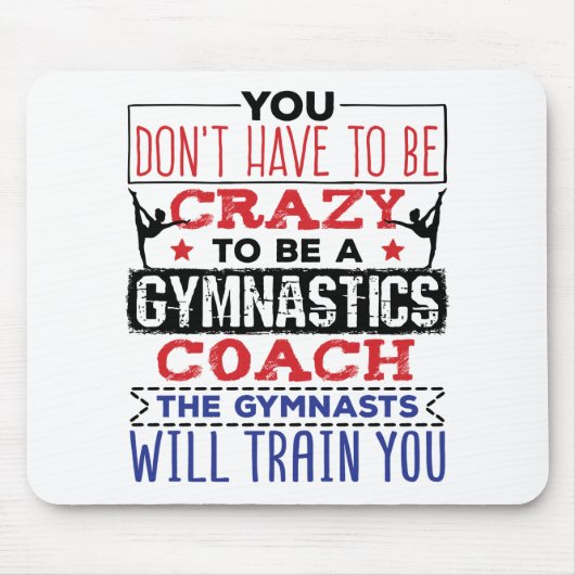 Gymnastiek Coach Funny Appreciation Gift Crazy Muismat (Voorkant)