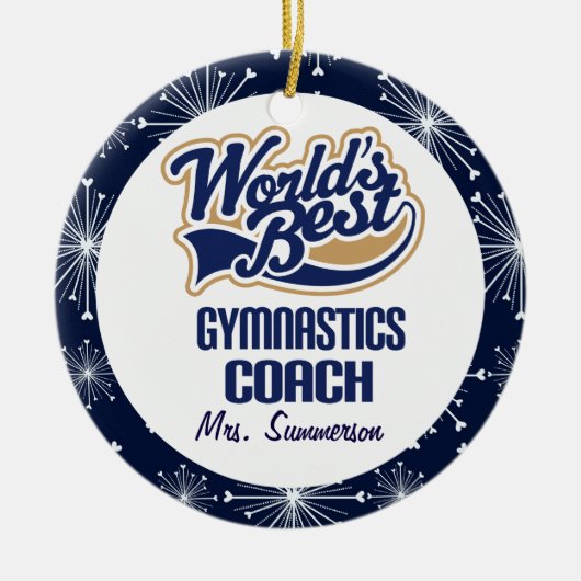Gymnastiek Coach gepersonaliseerde Gift Ornament (Voorkant)