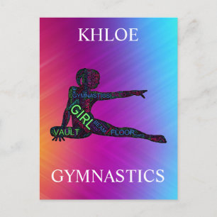 Gymnastiek Colorful Word Art Briefkaart