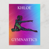 Gymnastiek Colorful Word Art Briefkaart (Voorkant)